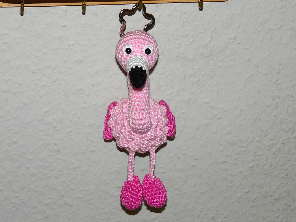 Häkelanleitungen für Schlüsselanhänger Häkelanleitung Flamingo Amigurumi