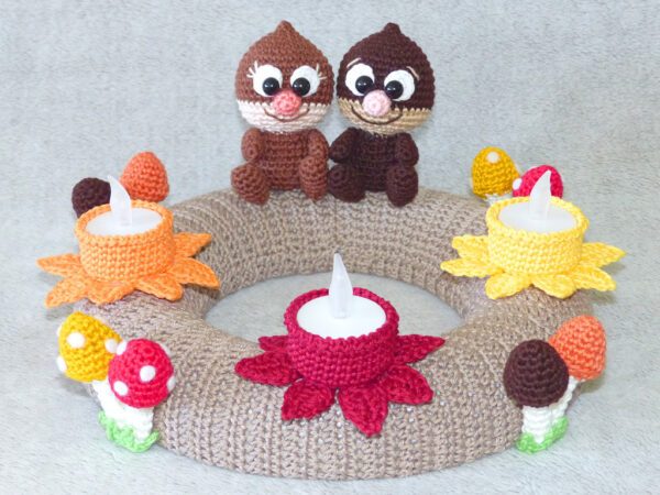 Häkelanleitungen für Herbst Häkelanleitung Tischkranz Herbst Amigurumi 2