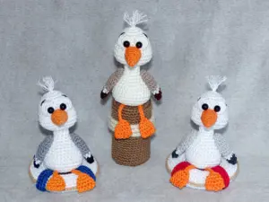 Häkelanleitungen für Schlüsselanhänger Häkelanleitung kleine Möwen Amigurumi 2