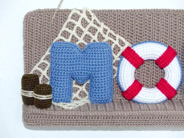 Häkelanleitungen für Sommer Häkelanleitung Türschild oder Dekoschild MOIN Amigurumi 5