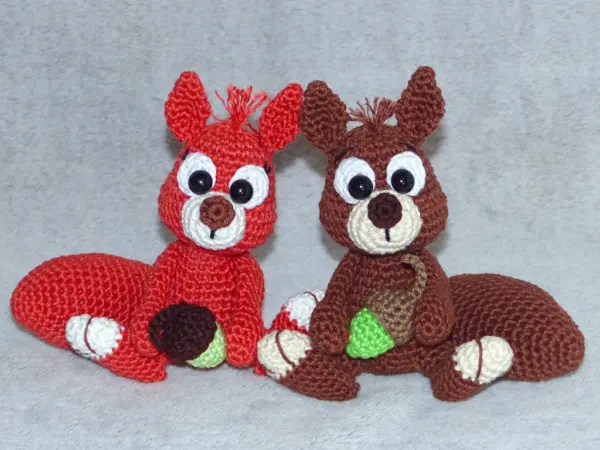 Häkelanleitungen für Herbst Häkelanleitung kleines Eichhörnchen Amigurumi 5