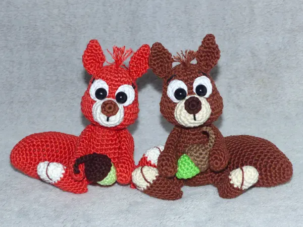 Häkelanleitungen für Herbst Häkelanleitung kleines Eichhörnchen Amigurumi 6