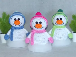 Häkelanleitung Schneemann, beleuchtet