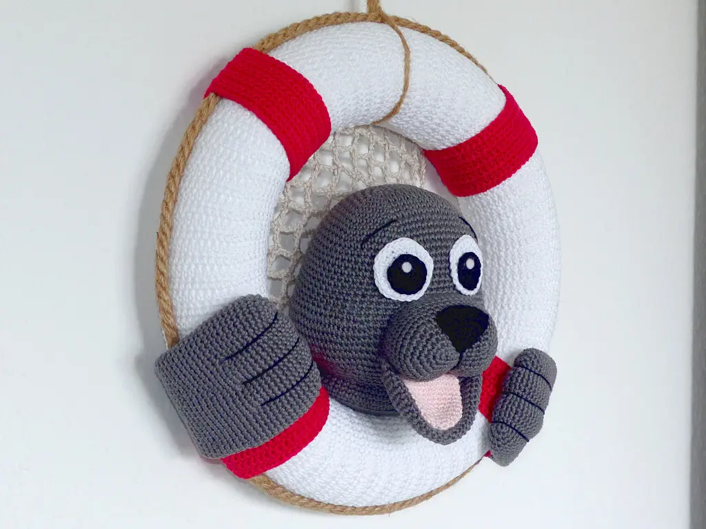 Häkelanleitungen für Sommer Häkelanleitung maritimer Türkranz Seerobbe im Rettungsring Amigurumi 5 Häkelanleitungen für Sommer Häkelanleitung maritimer Türkranz Seerobbe im Rettungsring Amigurumi 5