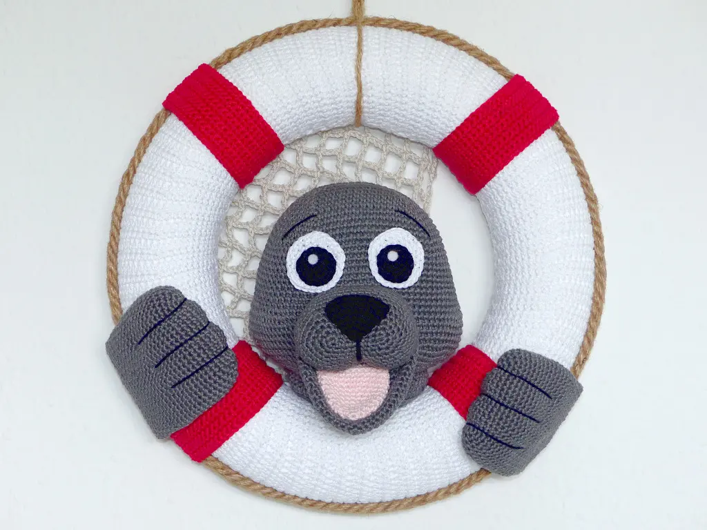 Häkelanleitungen für Sommer Häkelanleitung maritimer Türkranz Seerobbe im Rettungsring Amigurumi 2 Häkelanleitungen für Sommer Häkelanleitung maritimer Türkranz Seerobbe im Rettungsring Amigurumi 2